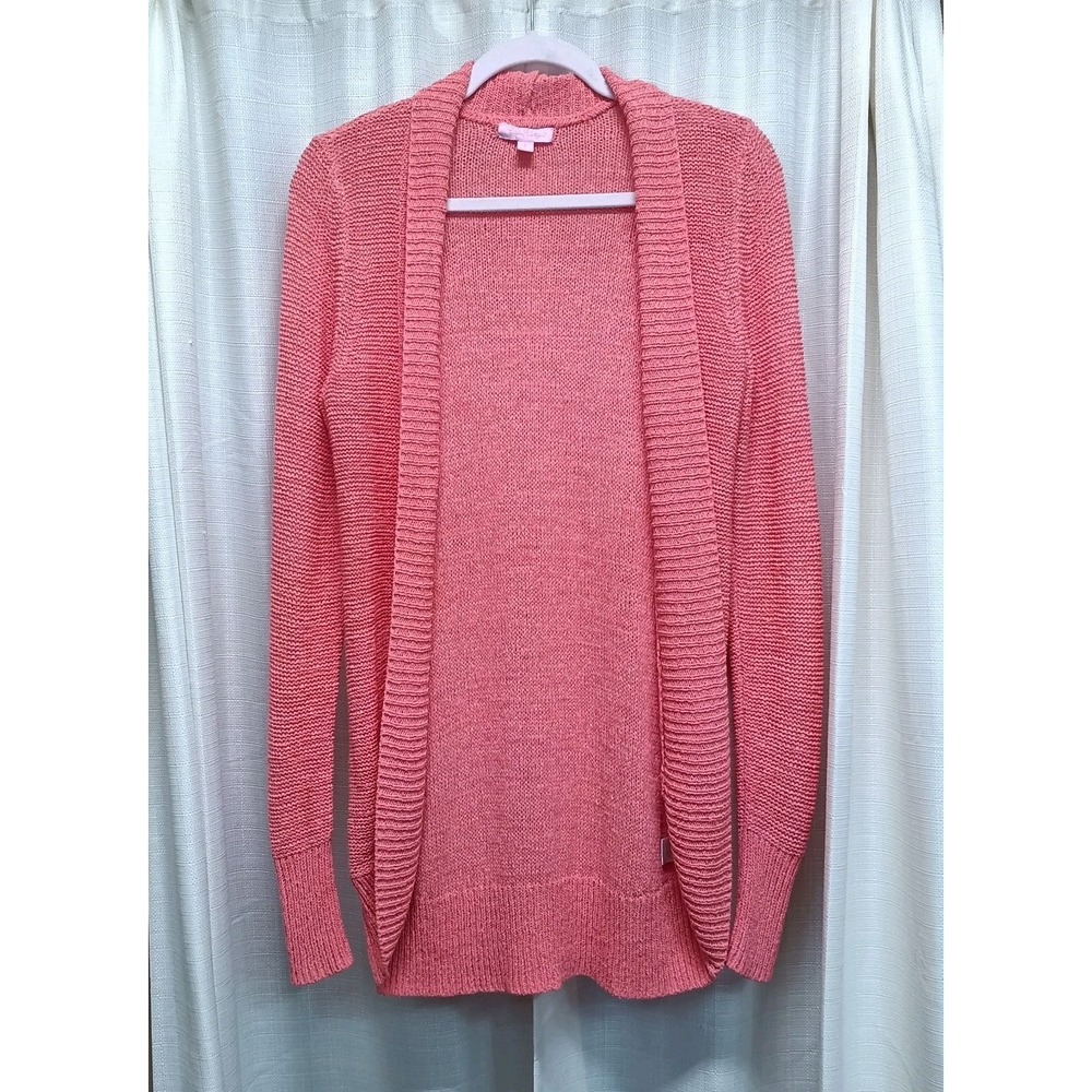 Lilly Pulitzer Women's Size S‎ Coral Pink Amalie Open Front Cardigan Sweater